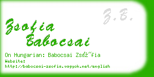 zsofia babocsai business card